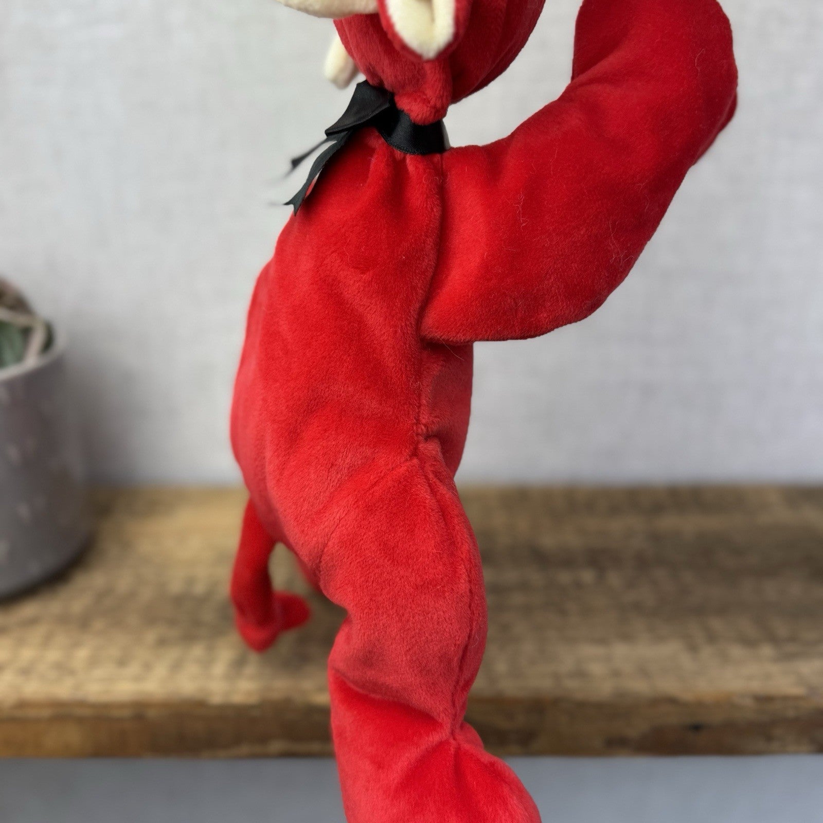TY Pillow Pals Collection 1997 - Red Floppy Cow Pillow Plush Collectible 14"