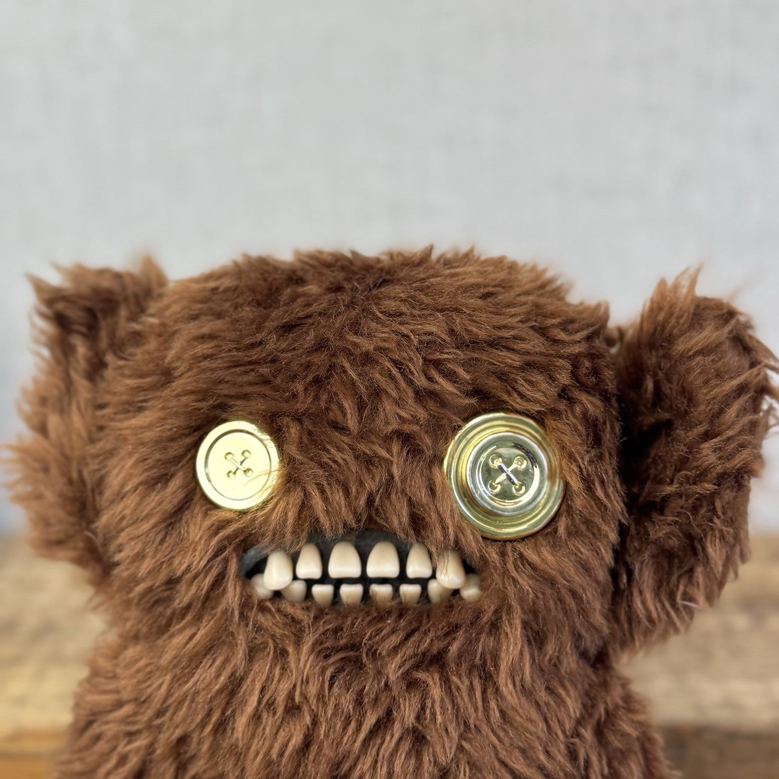 Fuggler Grumpy Grumps Gold Fuggs Brown Long Fluffy Golden Button Eyes Fuggler