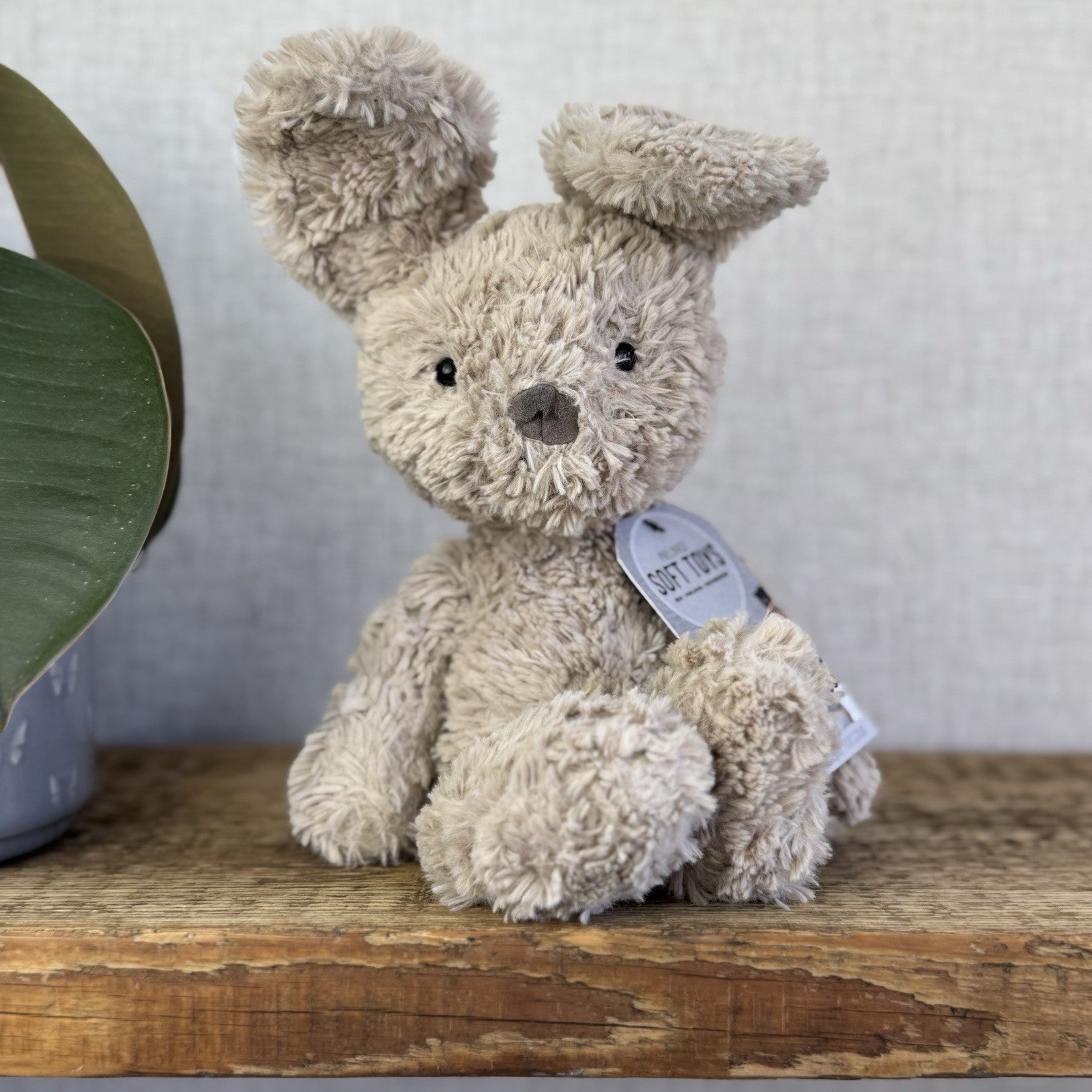Jellycat Beige Iggle Squiggle Mumble Bunny Rabbit - Small Textured Beanie 10"