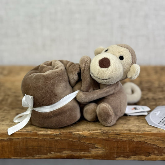 Jellycat My First Monkey Soother - Monkey Comforter Toy Brown Velour 8”