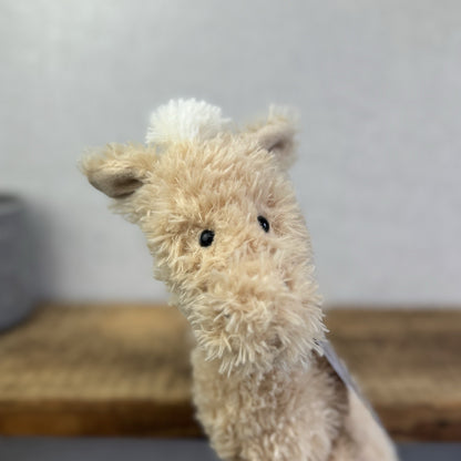Jellycat Medium Caffuffle Palomino  - Curly Hair Horse Beige Retired Rare 14”