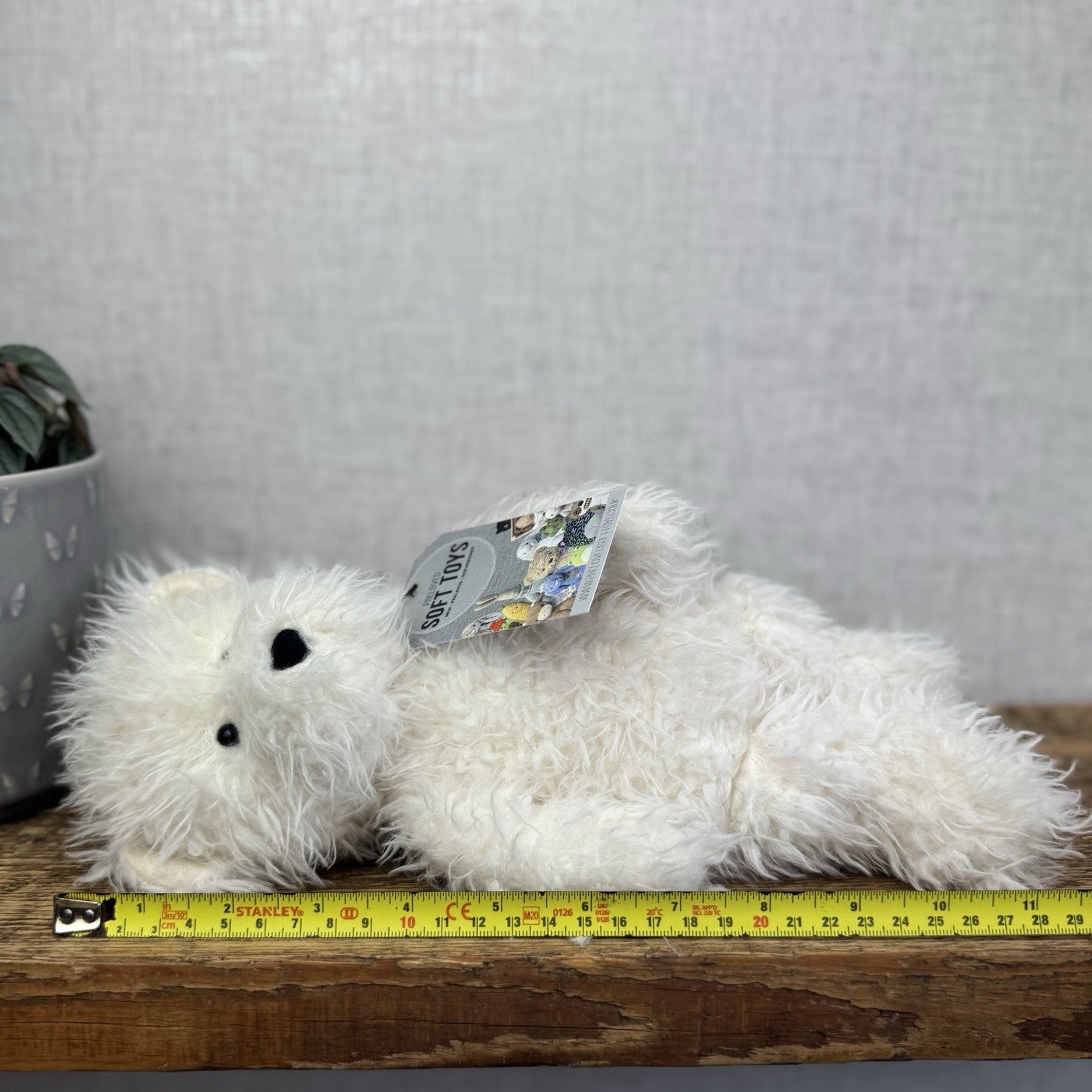 Jellycat Angora Blizzard Bear - Fluffy Medium White Bear Soft Toy Retired 12"