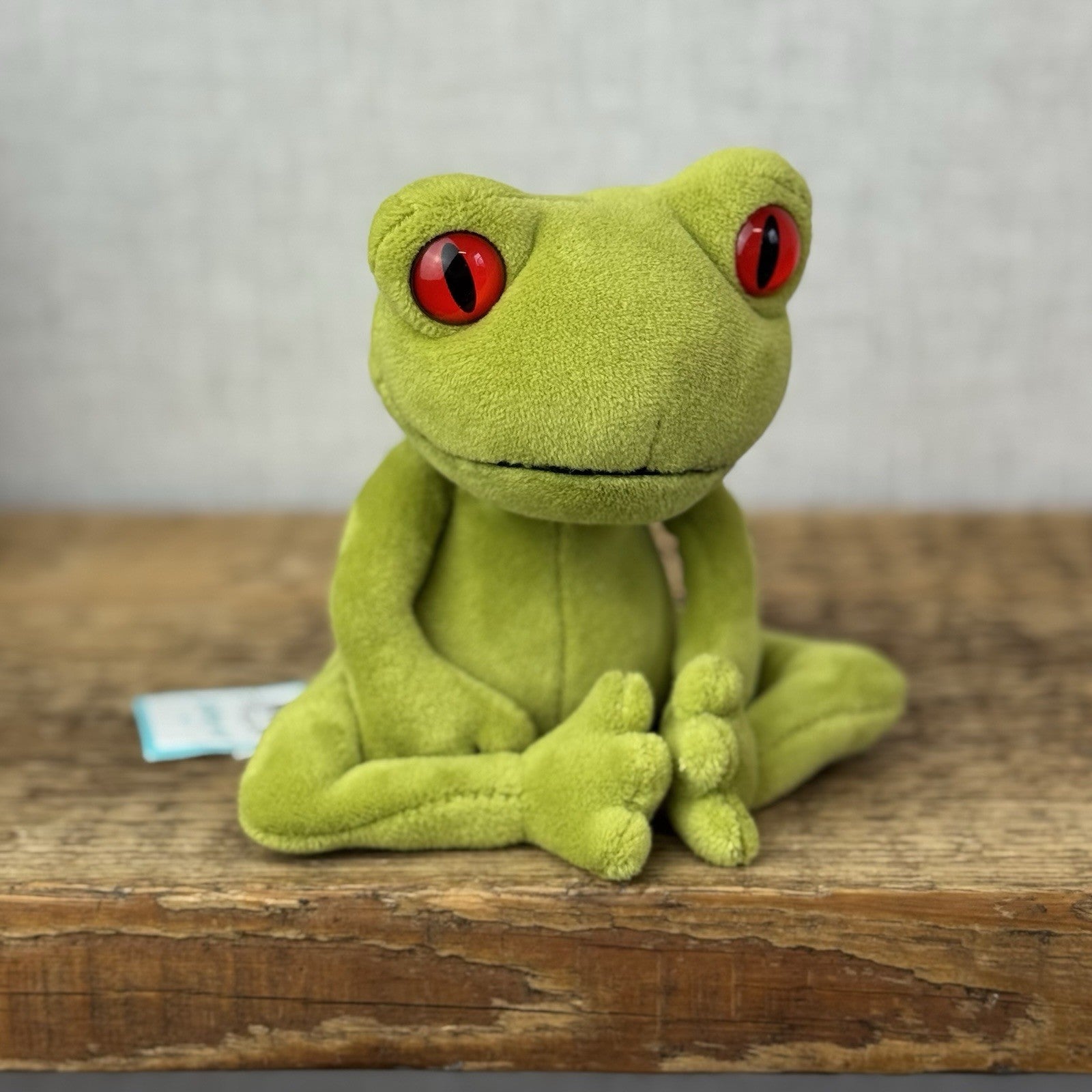 Jellycat Tad Tree Frog - Retired Velour Big Red Eye Beanie Mini Size With Tag 6”