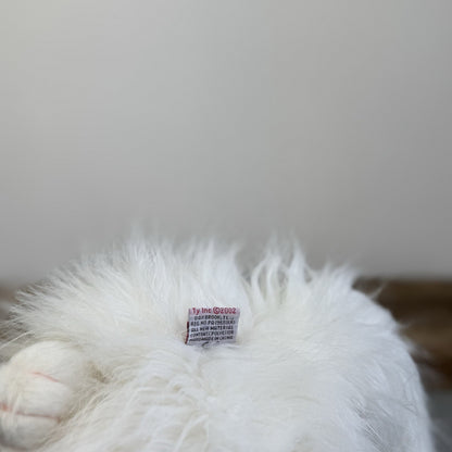 Ty Classic “Sugar” White Persian Cat Blue Bow Long Haired Soft Plush Toy 2002