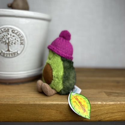Jellycat Amuseable Cozi Avocado With Hat Plush Soft Toy - Fuschia New With Tags