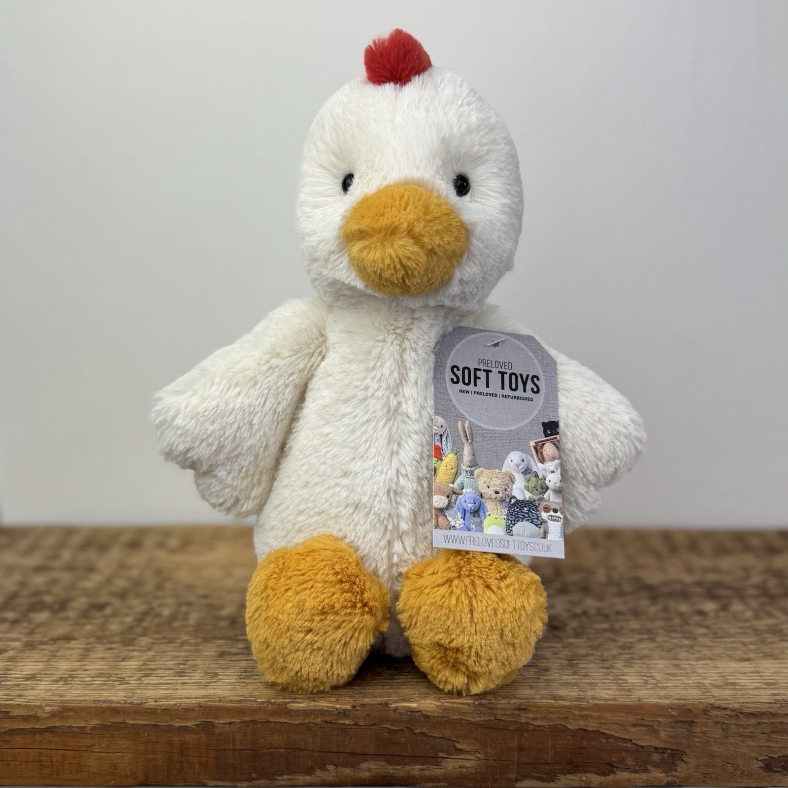 Jellycat Bashful Chicken - Medium Fluffy Farm Animal Rare/Retired 12"