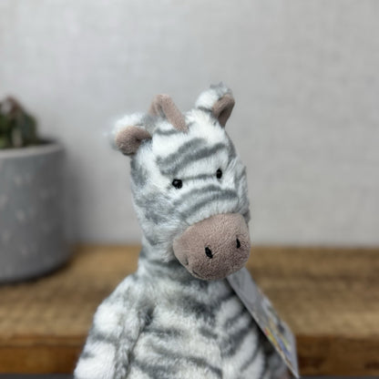 Jellycat Medium Fluffles Zebra - Retired Fluffy Grey/White Zebra Plush 12" 