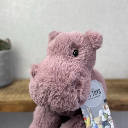 Jellycat Medium Huggady Hippo - Floppy Hippo  Purple Plush Soft Toy 10" (#2)