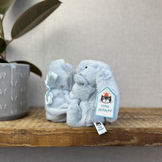 Jellycat Bashful Blue Bunny Soother - Baby Soother In Blue Retired New with Tags