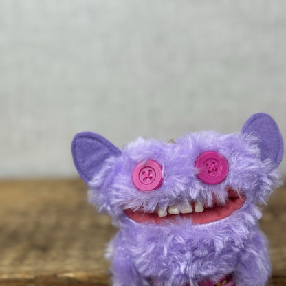 Fuggler Budgie Fuggler Grin Grin Keyring - Lilac Fluffy Fuggler Monster Clip 5”