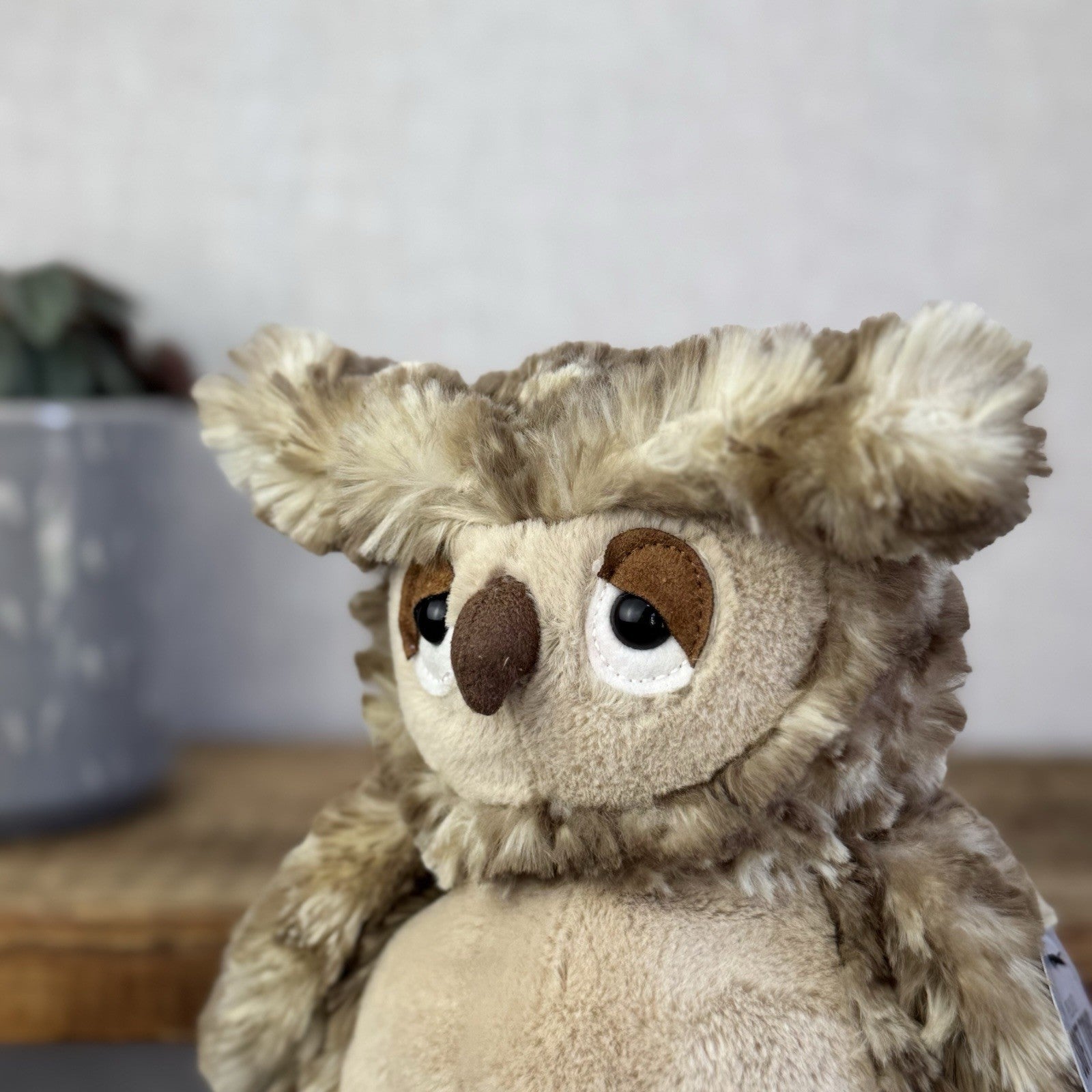 Jellycat Oberon Owl - Beige Brown Owl Beanie Plush Toy Retired Bird 9"