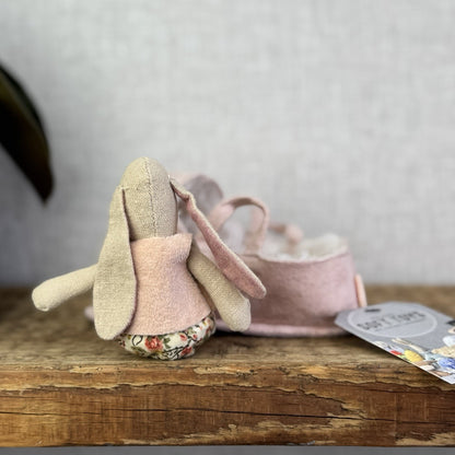 Maileg Baby Rabbit Bunny With Fluffy Pink Carrycot - Retired Rare Pristine Mini
