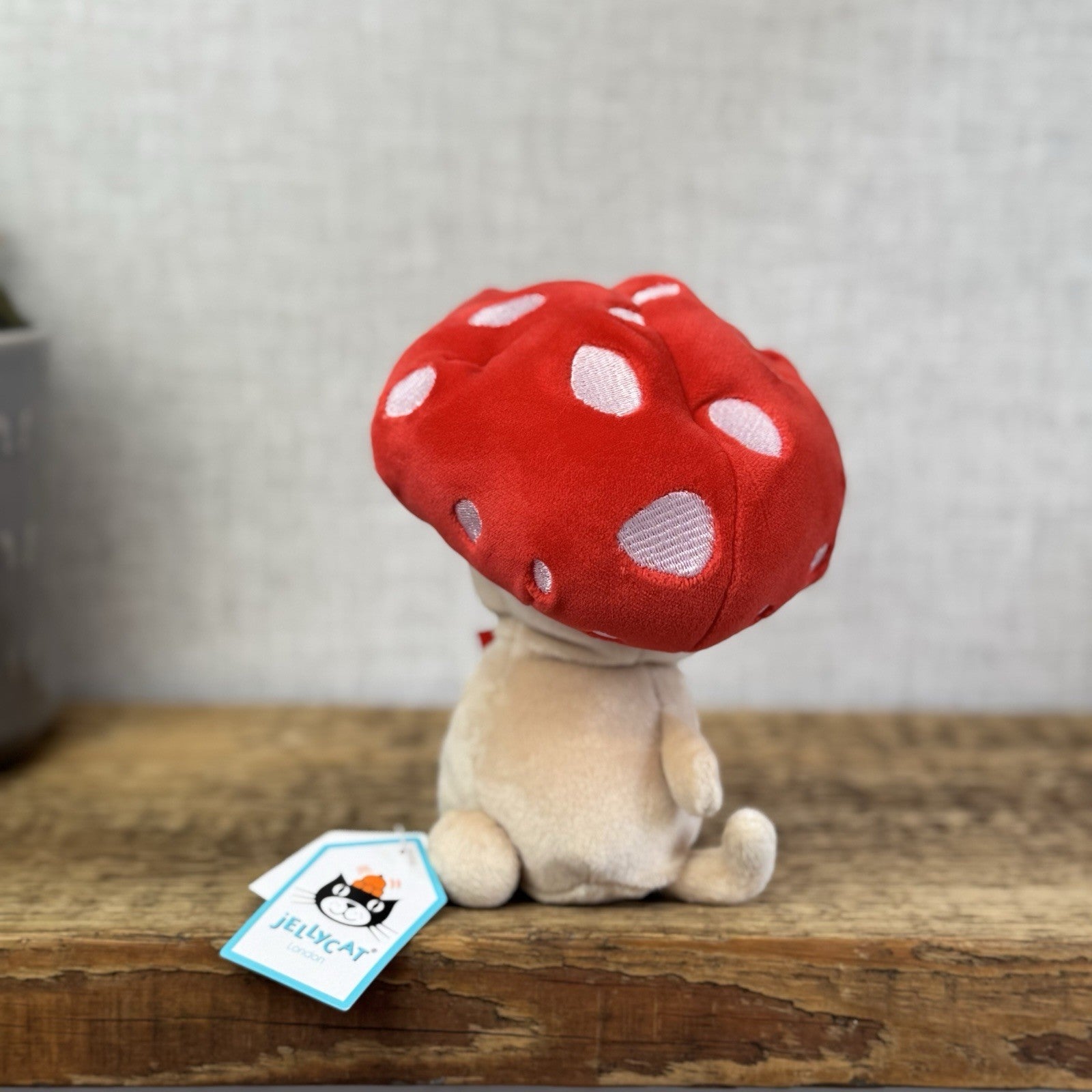 Jellycat Fun Guy Robbie - Red Mushroom Kawaii Beanie Velour Retired 8”