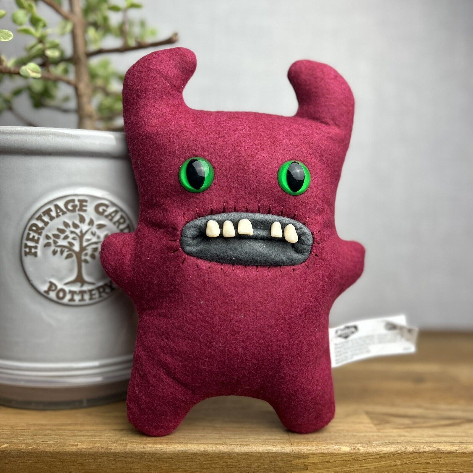 Fuggler Sir Horns A Lot - Fuggler Red Devil Plush Funny Ugly Monster Soft Toy 9”
