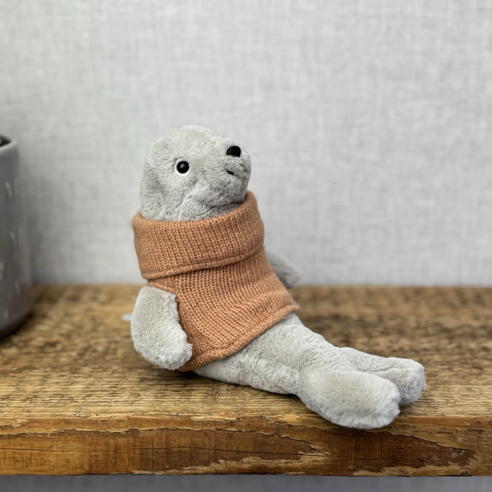 Jellycat Cozy Crew Seal - Seal Beanie In A Jumper Poloneck Plush Retired  8"