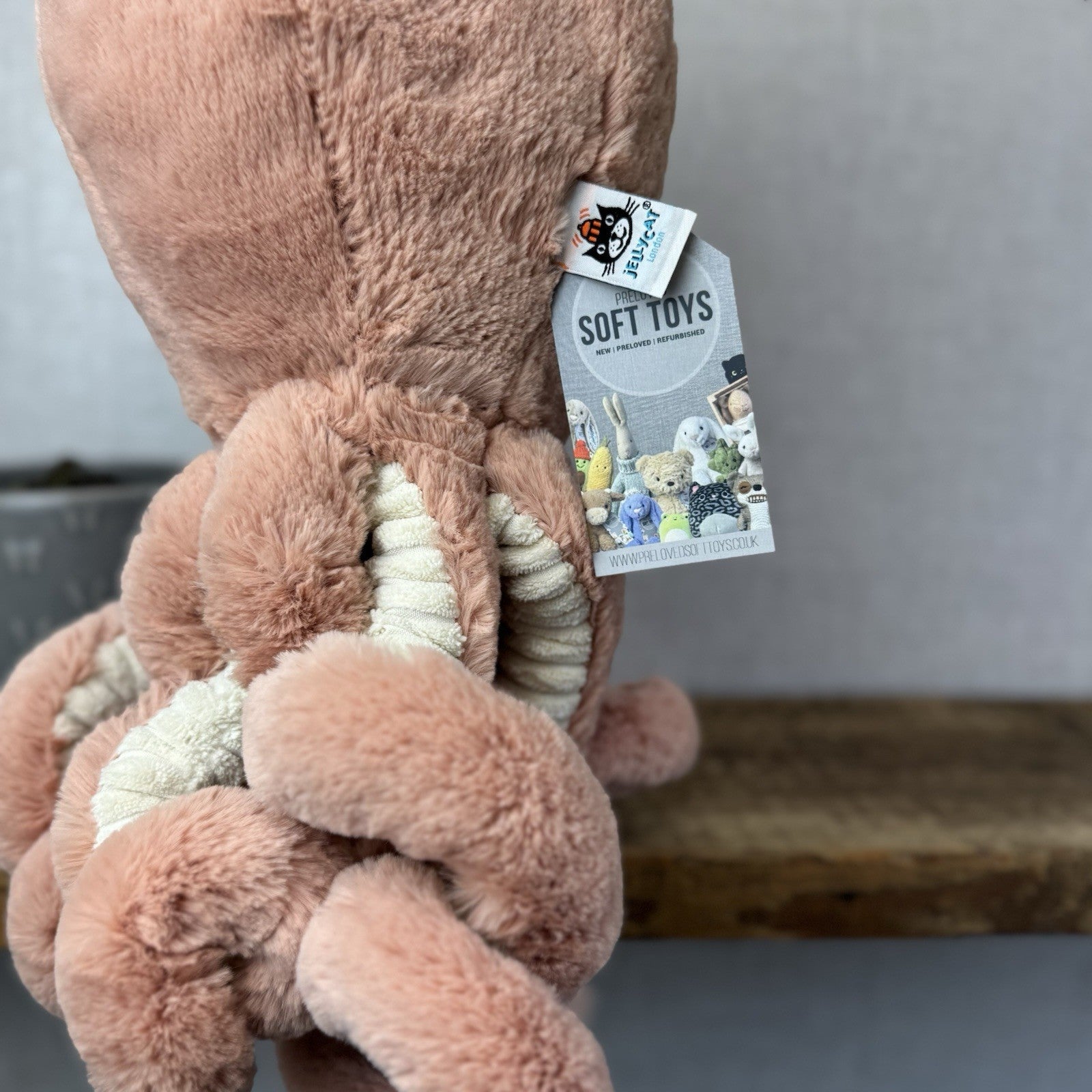 Jellycat Large Odell Octopus - Peach Large Octopus Beanie Retired Pink 20” NWOT