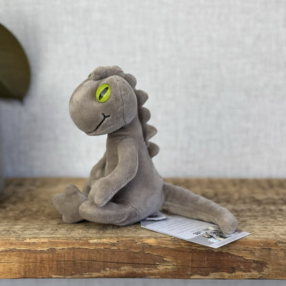 Jellycat Small Nat Newt - Grey Lizard Green Big Eyes Beanie Velour Retired 7"