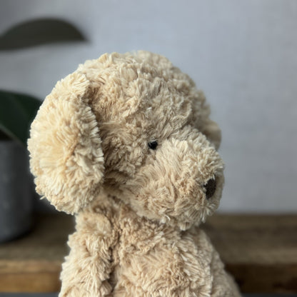 Jellycat Medium Mumble Dog - Iggle Squiggle Medium Textured Honey Puppy 12”