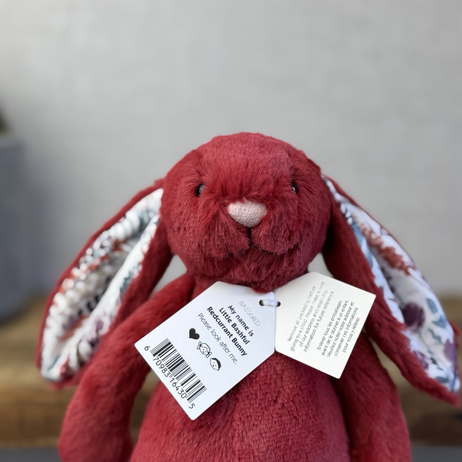 Jellycat Little Bashful Redcurrant Bunny Custom - Blossom Bunny Red Small NWT 8"