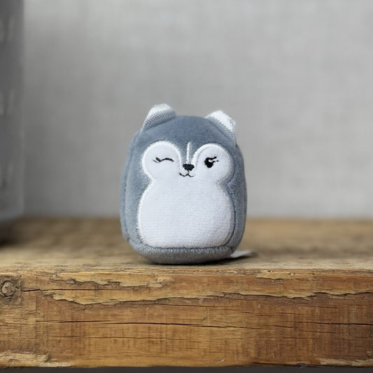 Squishmallow Squishville - Heidi The Winking Wolf - Small Grey Wolf 2” Squish