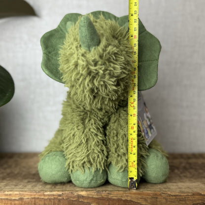 Jellycat Curvie Dino - Green Fluffy Sitting Dinosaur Plush Beanie - Medium 8” 