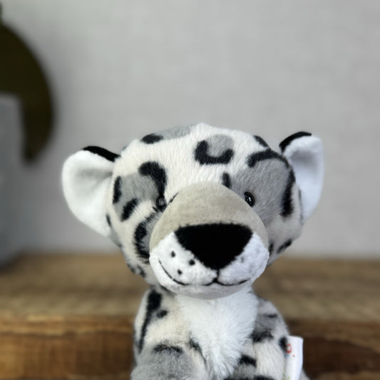Pippins Snow Leopard Opal - Keel Toys Mini Beanie White/grey Leopard Pocket Pal