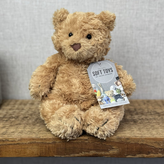 Jellycat Small Bartlesham Bear Teddy Golden Brown Vintage Collectible Beanie 11”