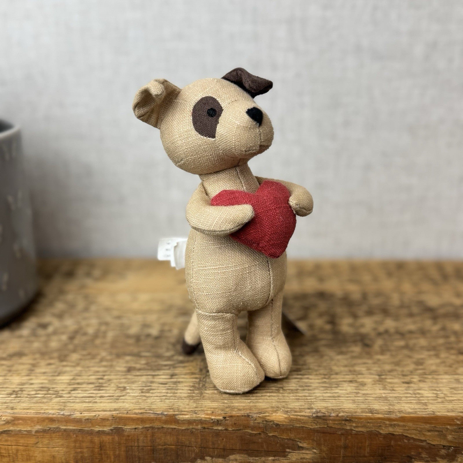 Jellycat Mini Messenger Puppy Dog - Dog Holding Heart Mini Linen Pup Retired 8"