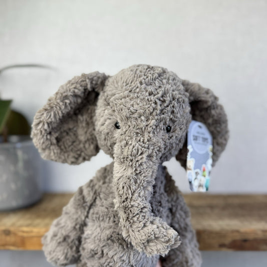 Jellycat Medium Mumble Elephant - Medium Dark Grey Texture Jellycat Elephant 14"