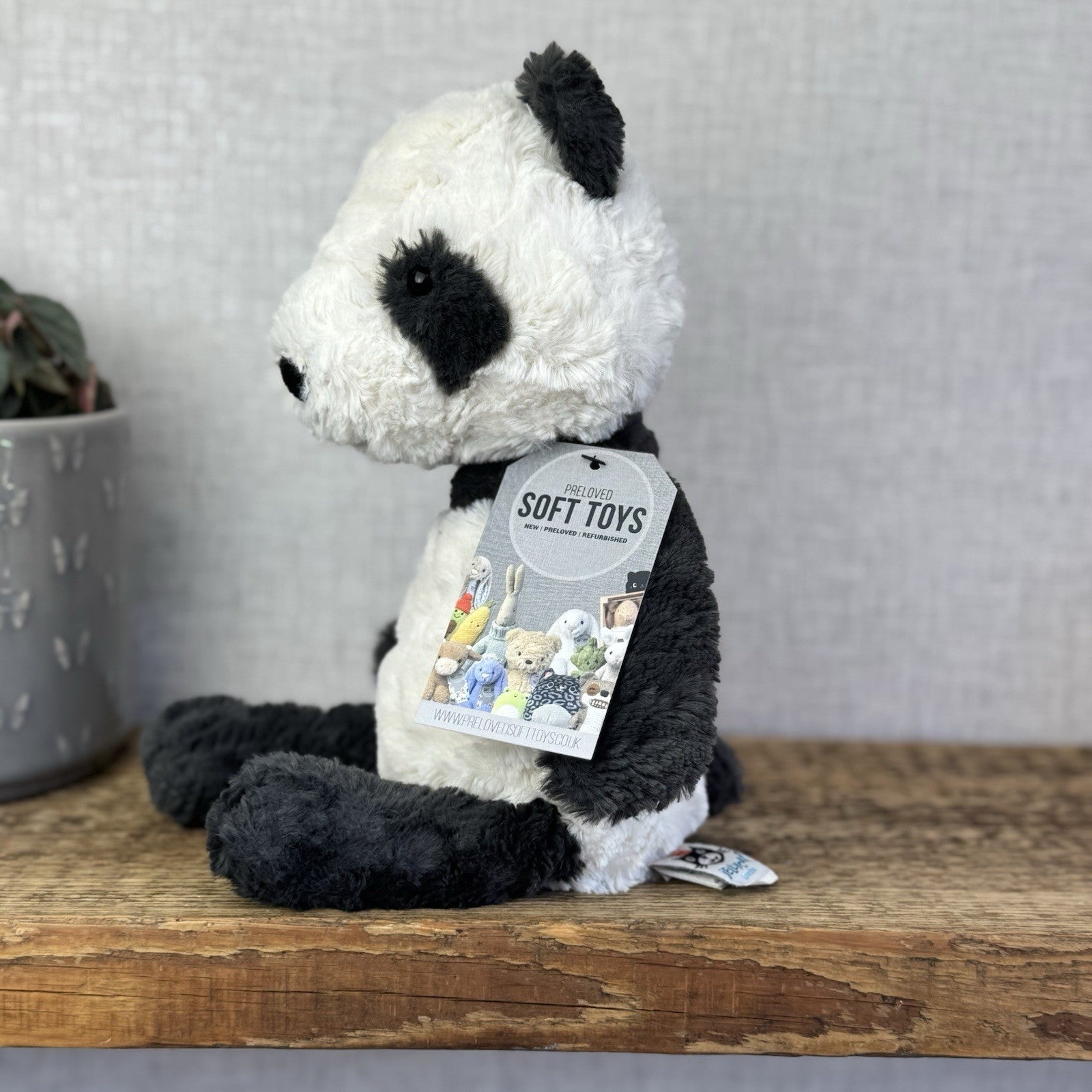 Jellycat Tuffet Panda - Panda Textured Beanie Plush Wild Animal Retired 12"