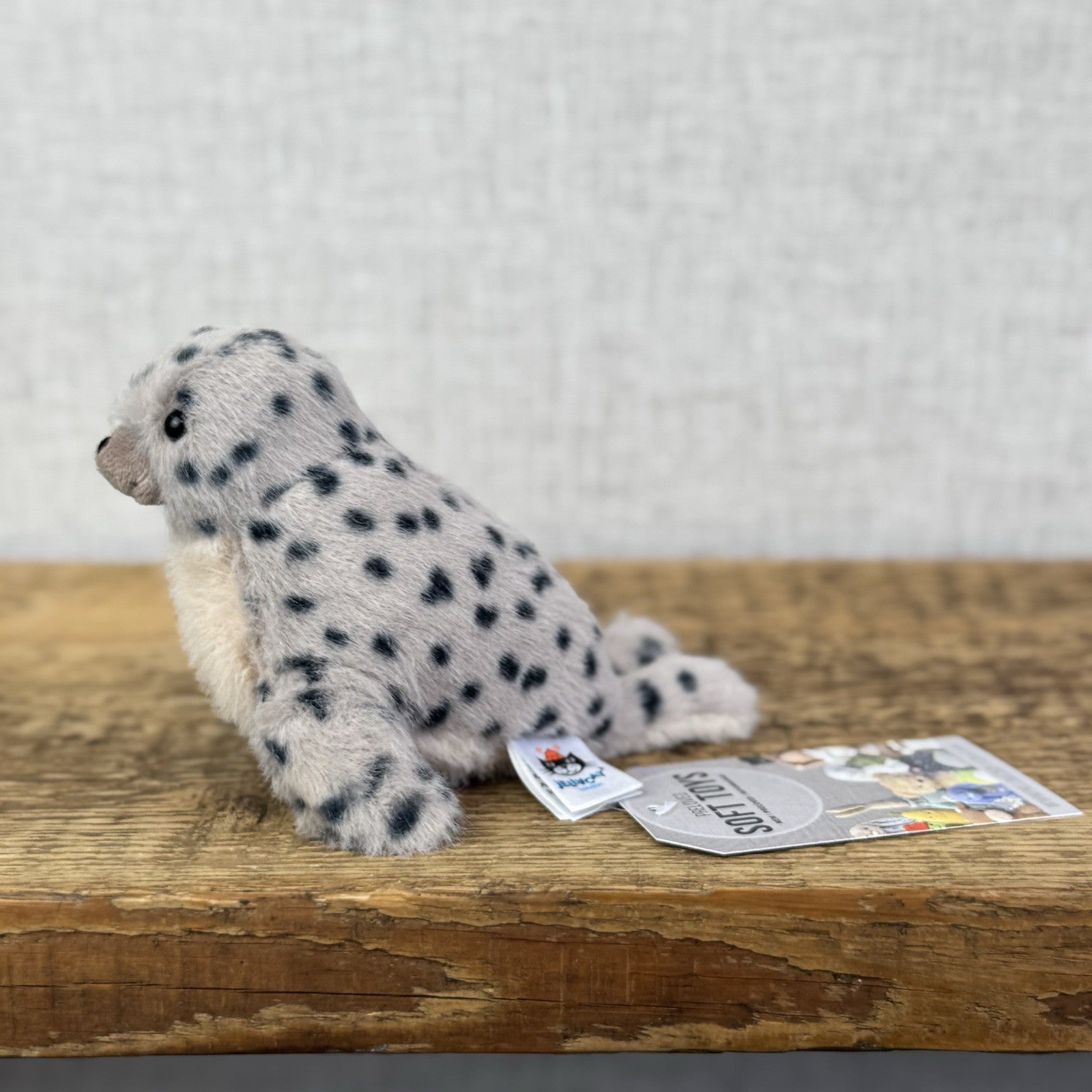 Jellycat Nauticool Spotty Seal - Tiny Fluffy Grey Seal Soft Beanie Pocket Pal