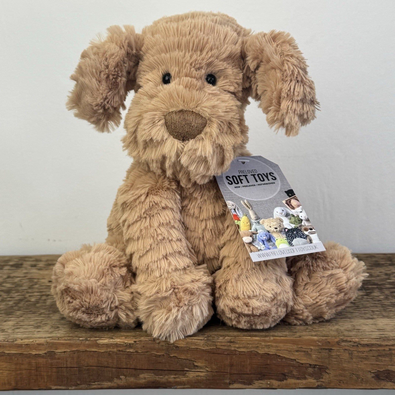 Jellycat Fuddlewuddle Puppy Medium - Light Brown Beige Dog (First Edition) 8"