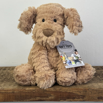 Jellycat Fuddlewuddle Puppy Medium - Light Brown Beige Dog (First Edition) 8"