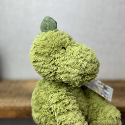 Jellycat Medium Fuddlewuddle Dinosaur - Green Sitting Textured Dinosaur Soft Toy