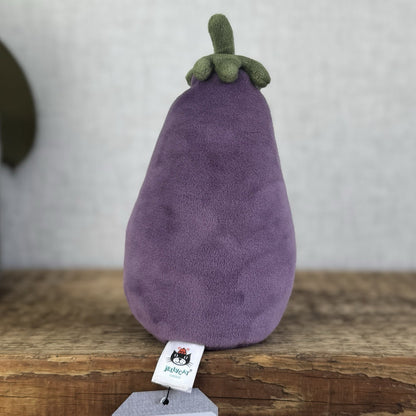 Jellycat Vivacious Aubergine - Small Purple Velour Beanie Vegetable Play 7" (#2)