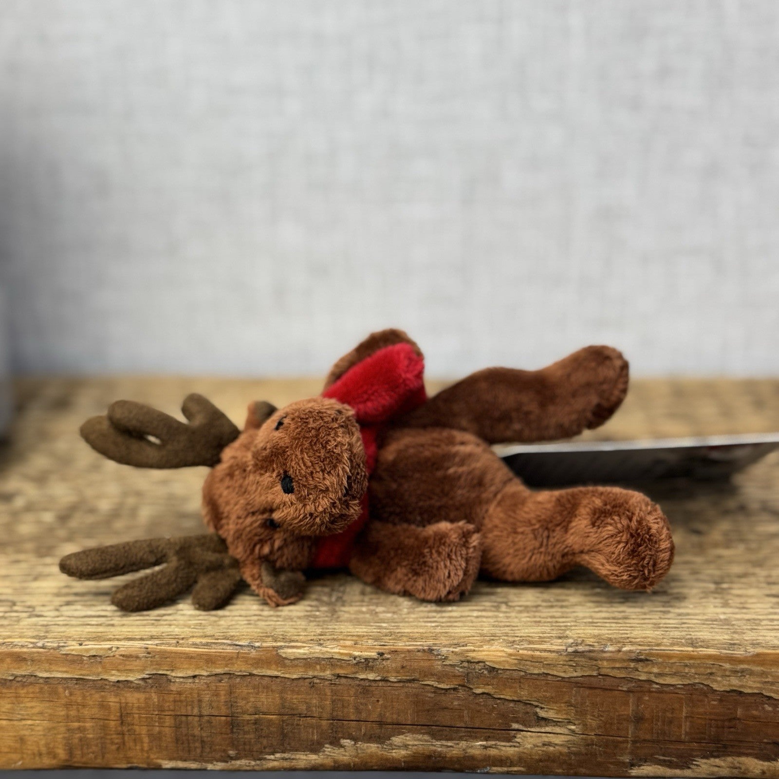Marks & Spencers Soft Toy Stag Deer Mini Beanie Christmas Scarf Vintage 4"