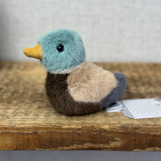 Jellycat Birdling Duck - Mallard Pocket Size Fluffy Bird Soft Toy Retired 5"