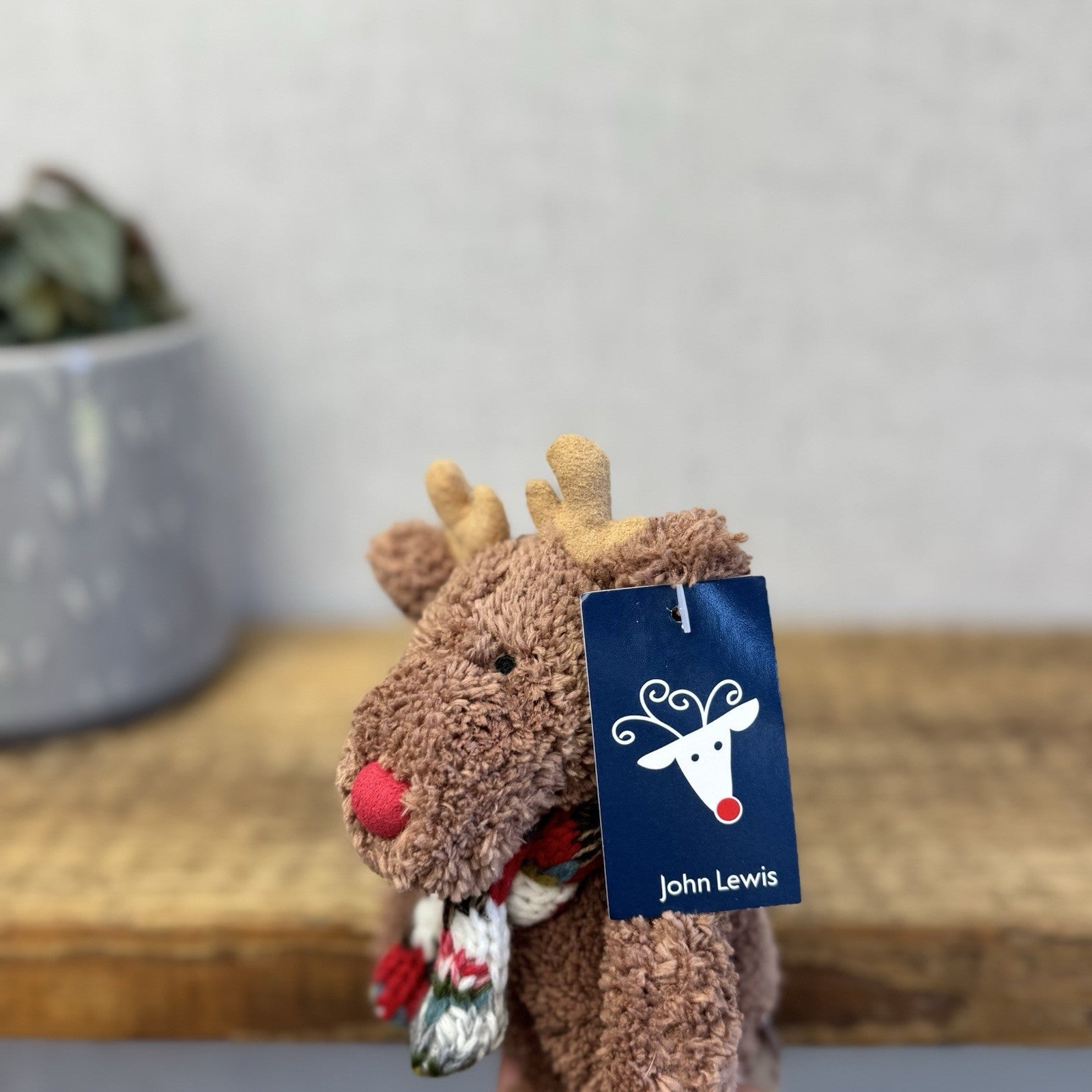 John Lewis Christmas Mini Cozy Reindeer - Knitted Jumper (Jellycat Collab)