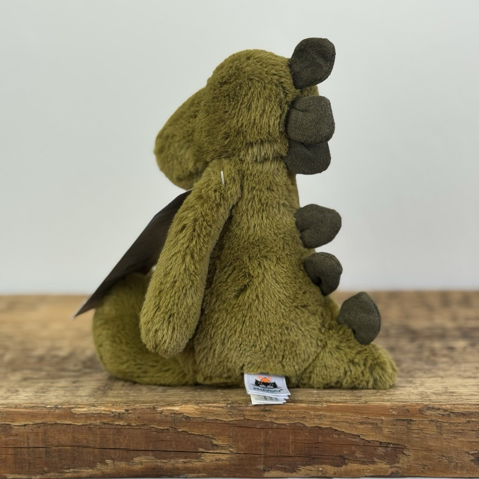 Jellycat Small Bashful Green Dino - Green Olive Beanie Dinosaur Soft Toy 8”