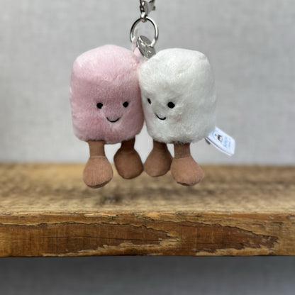 Jellycat Amuseable Pair Of Marshmallows Bag charm Keyring BNWT