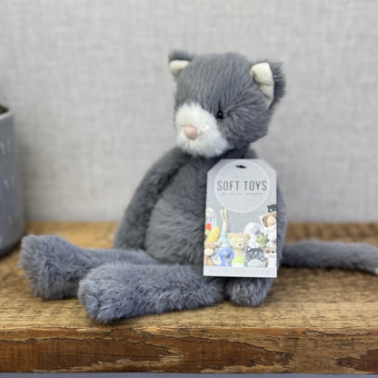 Jellycat Sweetie Kitten - Small Fluffy Light Grey Beanie Kitten (repaired)