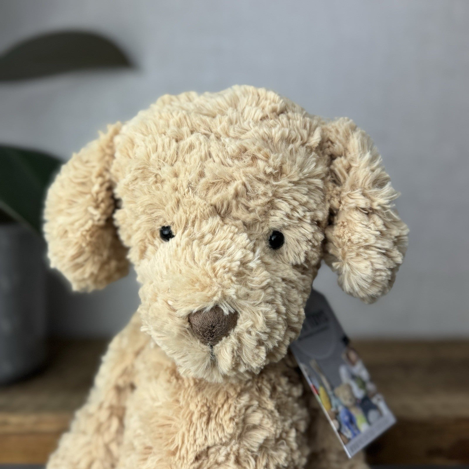 Jellycat Medium Mumble Dog - Iggle Squiggle Medium Textured Honey Puppy 12”