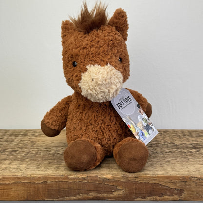 Jellycat Flossie Pony - Textured Retired Brown Horse Soft Toy Rare 10"