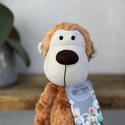 Jellycat Doolally Monkey Chimp Vintage Fluffy Orange Monkey Beanie Plush
