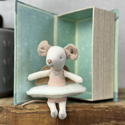 Maileg Angel Mouse, Big Sister In Book - New Without Tags Retired 2020