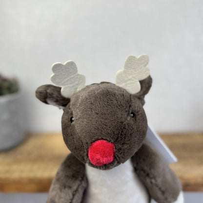 The Little White Company My First Reindeer With Tags - Super Soft Christmas Toy