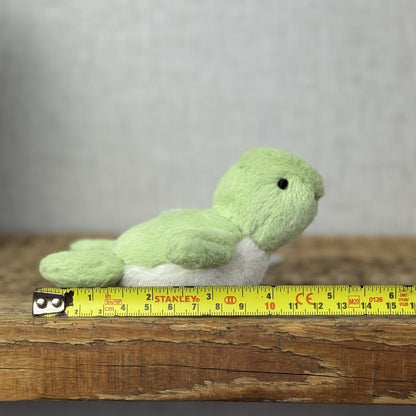 Jellycat Fluffy Turtle - Small Green Sea Turtle Soft Toy Beanie Sea 4” (#2)