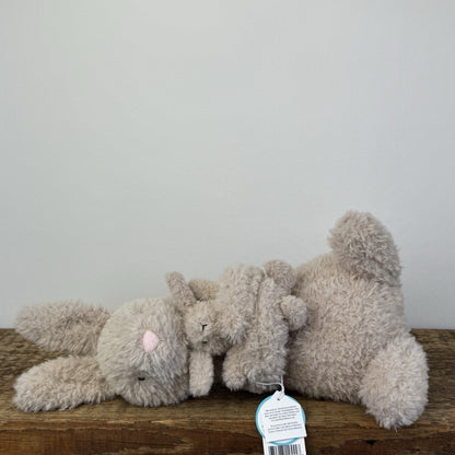 Jellycat Huddles Bunny Beige Rabbit Hare Mum With Baby Soft Plush Toy 14"