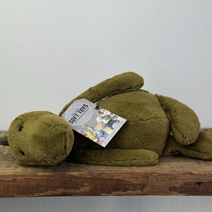 Jellycat Medium Bashful Dinosaur - Dark Green Beanie Dino Retired Rare 12”