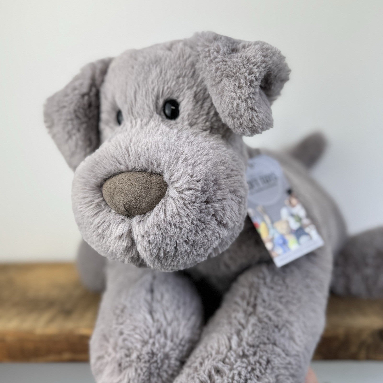 Jellycat Large Huggady Dog - Huge Grey Soft Toy Cuddle Plush 24" 